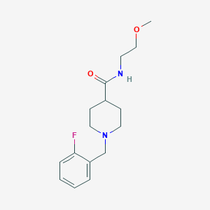 molecular formula C16H23FN2O2 B5137470 1-(2-fluorobenzyl)-N-(2-methoxyethyl)-4-piperidinecarboxamide 