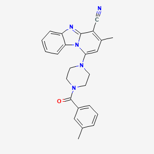 molecular formula C25H23N5O B5137527 3-methyl-1-[4-(3-methylbenzoyl)-1-piperazinyl]pyrido[1,2-a]benzimidazole-4-carbonitrile 
