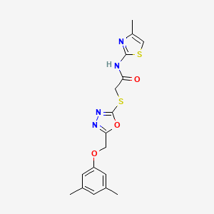 molecular formula C17H18N4O3S2 B5137531 2-({5-[(3,5-dimethylphenoxy)methyl]-1,3,4-oxadiazol-2-yl}thio)-N-(4-methyl-1,3-thiazol-2-yl)acetamide 