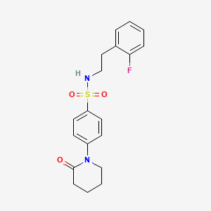 molecular formula C19H21FN2O3S B5137540 N-[2-(2-fluorophenyl)ethyl]-4-(2-oxo-1-piperidinyl)benzenesulfonamide 