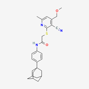 N-[4-(1-adamantyl)phenyl]-2-{[3-cyano-4-(methoxymethyl)-6-methyl-2-pyridinyl]thio}acetamide
