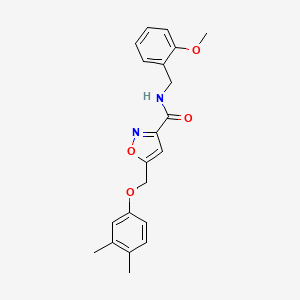 molecular formula C21H22N2O4 B5137569 5-[(3,4-dimethylphenoxy)methyl]-N-(2-methoxybenzyl)-3-isoxazolecarboxamide 