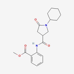 molecular formula C19H24N2O4 B5137587 methyl 2-{[(1-cyclohexyl-5-oxo-3-pyrrolidinyl)carbonyl]amino}benzoate 