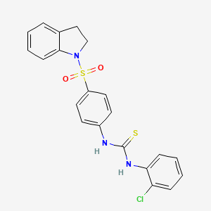 molecular formula C21H18ClN3O2S2 B5137607 N-(2-chlorophenyl)-N'-[4-(2,3-dihydro-1H-indol-1-ylsulfonyl)phenyl]thiourea 