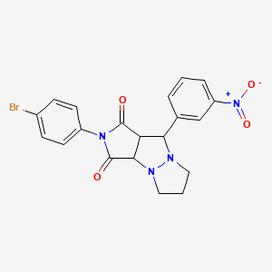 molecular formula C20H17BrN4O4 B5137615 2-(4-bromophenyl)-9-(3-nitrophenyl)tetrahydro-5H-pyrazolo[1,2-a]pyrrolo[3,4-c]pyrazole-1,3(2H,3aH)-dione 
