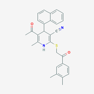 molecular formula C29H26N2O2S B5137646 5-acetyl-2-{[2-(3,4-dimethylphenyl)-2-oxoethyl]thio}-6-methyl-4-(1-naphthyl)-1,4-dihydro-3-pyridinecarbonitrile 