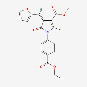 molecular formula C21H19NO6 B5137659 methyl 1-[4-(ethoxycarbonyl)phenyl]-4-(2-furylmethylene)-2-methyl-5-oxo-4,5-dihydro-1H-pyrrole-3-carboxylate 