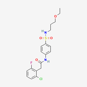 molecular formula C19H22ClFN2O4S B5137687 2-(2-chloro-6-fluorophenyl)-N-(4-{[(3-ethoxypropyl)amino]sulfonyl}phenyl)acetamide 