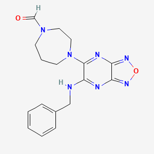 molecular formula C17H19N7O2 B5137693 4-[6-(benzylamino)[1,2,5]oxadiazolo[3,4-b]pyrazin-5-yl]-1,4-diazepane-1-carbaldehyde 