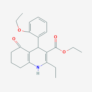 molecular formula C22H27NO4 B5137706 ethyl 4-(2-ethoxyphenyl)-2-ethyl-5-oxo-1,4,5,6,7,8-hexahydro-3-quinolinecarboxylate 