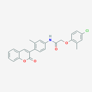 2-(4-chloro-2-methylphenoxy)-N-[3-methyl-4-(2-oxo-2H-chromen-3-yl)phenyl]acetamide