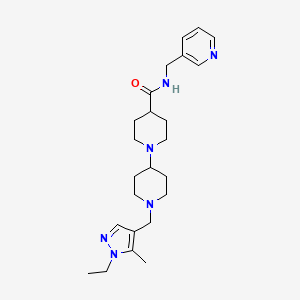 molecular formula C24H36N6O B5137738 1'-[(1-ethyl-5-methyl-1H-pyrazol-4-yl)methyl]-N-(3-pyridinylmethyl)-1,4'-bipiperidine-4-carboxamide 