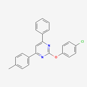 molecular formula C23H17ClN2O B5137765 2-(4-chlorophenoxy)-4-(4-methylphenyl)-6-phenylpyrimidine 