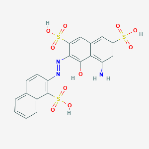 molecular formula C₂₀H₁₅N₃O₁₀S₃ B051378 2,7-萘二磺酸，5-氨基-4-羟基-3-[(1-磺基-2-萘基)偶氮]- CAS No. 65237-05-0