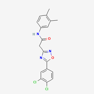 molecular formula C18H15Cl2N3O2 B5137809 2-[5-(3,4-dichlorophenyl)-1,2,4-oxadiazol-3-yl]-N-(3,4-dimethylphenyl)acetamide 