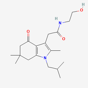 molecular formula C19H30N2O3 B5137811 N-(2-hydroxyethyl)-2-(1-isobutyl-2,6,6-trimethyl-4-oxo-4,5,6,7-tetrahydro-1H-indol-3-yl)acetamide 