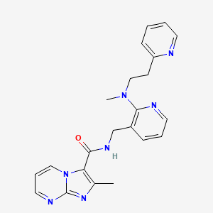 molecular formula C22H23N7O B5137825 2-methyl-N-[(2-{methyl[2-(2-pyridinyl)ethyl]amino}-3-pyridinyl)methyl]imidazo[1,2-a]pyrimidine-3-carboxamide 