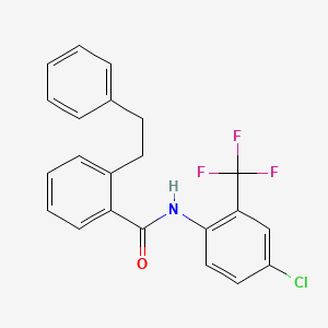 molecular formula C22H17ClF3NO B5137828 N-[4-chloro-2-(trifluoromethyl)phenyl]-2-(2-phenylethyl)benzamide 