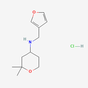 molecular formula C12H20ClNO2 B5137836 N-(3-furylmethyl)-2,2-dimethyltetrahydro-2H-pyran-4-amine hydrochloride 