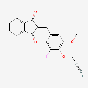 molecular formula C20H13IO4 B5137846 2-[3-iodo-5-methoxy-4-(2-propyn-1-yloxy)benzylidene]-1H-indene-1,3(2H)-dione 