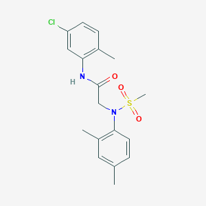 molecular formula C18H21ClN2O3S B5137857 N~1~-(5-chloro-2-methylphenyl)-N~2~-(2,4-dimethylphenyl)-N~2~-(methylsulfonyl)glycinamide 