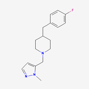 molecular formula C17H22FN3 B5137899 4-(4-fluorobenzyl)-1-[(1-methyl-1H-pyrazol-5-yl)methyl]piperidine trifluoroacetate 