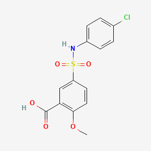 molecular formula C14H12ClNO5S B5137912 5-{[(4-chlorophenyl)amino]sulfonyl}-2-methoxybenzoic acid 