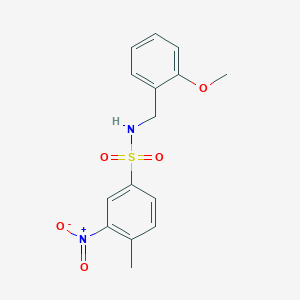 molecular formula C15H16N2O5S B5137916 N-(2-methoxybenzyl)-4-methyl-3-nitrobenzenesulfonamide 