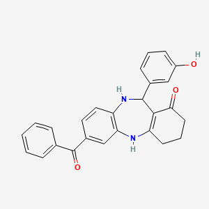 molecular formula C26H22N2O3 B5137920 7-benzoyl-11-(3-hydroxyphenyl)-2,3,4,5,10,11-hexahydro-1H-dibenzo[b,e][1,4]diazepin-1-one 