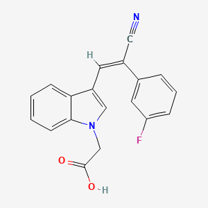 molecular formula C19H13FN2O2 B5137930 {3-[2-cyano-2-(3-fluorophenyl)vinyl]-1H-indol-1-yl}acetic acid 
