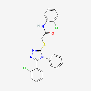 molecular formula C22H16Cl2N4OS B5137961 N-(2-chlorophenyl)-2-{[5-(2-chlorophenyl)-4-phenyl-4H-1,2,4-triazol-3-yl]thio}acetamide 