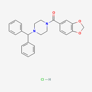 molecular formula C25H25ClN2O3 B5137991 1-(1,3-benzodioxol-5-ylcarbonyl)-4-(diphenylmethyl)piperazine hydrochloride 