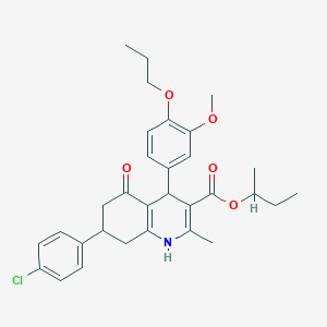 sec-butyl 7-(4-chlorophenyl)-4-(3-methoxy-4-propoxyphenyl)-2-methyl-5-oxo-1,4,5,6,7,8-hexahydro-3-quinolinecarboxylate