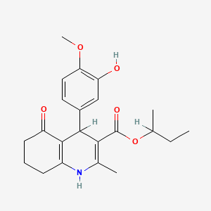 sec-butyl 4-(3-hydroxy-4-methoxyphenyl)-2-methyl-5-oxo-1,4,5,6,7,8-hexahydro-3-quinolinecarboxylate