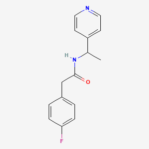 molecular formula C15H15FN2O B5138027 2-(4-fluorophenyl)-N-[1-(4-pyridinyl)ethyl]acetamide 