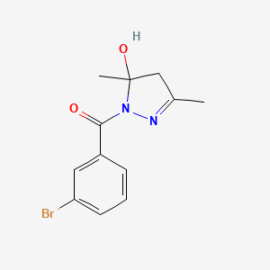 molecular formula C12H13BrN2O2 B5138046 1-(3-bromobenzoyl)-3,5-dimethyl-4,5-dihydro-1H-pyrazol-5-ol CAS No. 113307-80-5