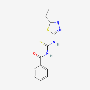 molecular formula C12H12N4OS2 B5138047 N-{[(5-ethyl-1,3,4-thiadiazol-2-yl)amino]carbonothioyl}benzamide 