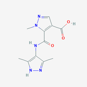 molecular formula C11H13N5O3 B5138054 5-{[(3,5-dimethyl-1H-pyrazol-4-yl)amino]carbonyl}-1-methyl-1H-pyrazole-4-carboxylic acid 