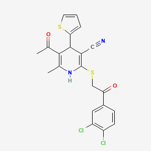 molecular formula C21H16Cl2N2O2S2 B5138058 5-acetyl-2-{[2-(3,4-dichlorophenyl)-2-oxoethyl]thio}-6-methyl-4-(2-thienyl)-1,4-dihydro-3-pyridinecarbonitrile 