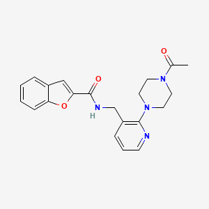 N-{[2-(4-acetyl-1-piperazinyl)-3-pyridinyl]methyl}-1-benzofuran-2-carboxamide