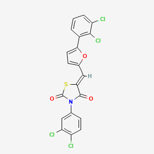 molecular formula C20H9Cl4NO3S B5138081 3-(3,4-dichlorophenyl)-5-{[5-(2,3-dichlorophenyl)-2-furyl]methylene}-1,3-thiazolidine-2,4-dione 