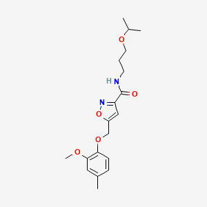 molecular formula C19H26N2O5 B5138089 N-(3-isopropoxypropyl)-5-[(2-methoxy-4-methylphenoxy)methyl]-3-isoxazolecarboxamide 