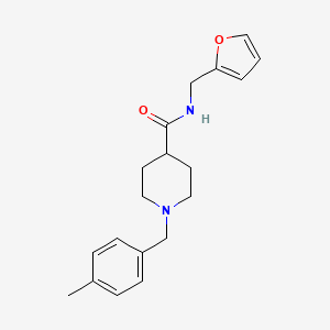 molecular formula C19H24N2O2 B5138100 N-(2-furylmethyl)-1-(4-methylbenzyl)-4-piperidinecarboxamide 