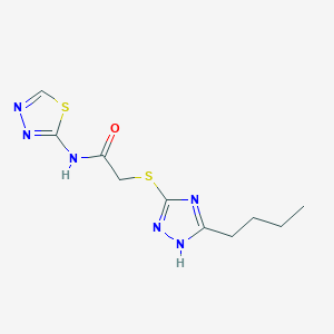 molecular formula C10H14N6OS2 B5138109 2-[(5-butyl-4H-1,2,4-triazol-3-yl)thio]-N-1,3,4-thiadiazol-2-ylacetamide 
