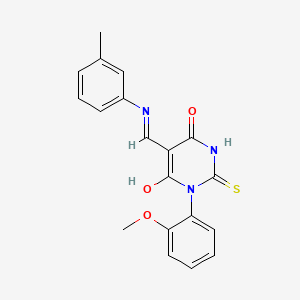 molecular formula C19H17N3O3S B5138156 1-(2-methoxyphenyl)-5-{[(3-methylphenyl)amino]methylene}-2-thioxodihydro-4,6(1H,5H)-pyrimidinedione 