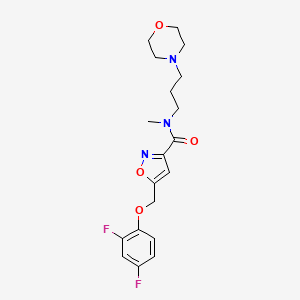 molecular formula C19H23F2N3O4 B5138160 5-[(2,4-difluorophenoxy)methyl]-N-methyl-N-[3-(4-morpholinyl)propyl]-3-isoxazolecarboxamide 