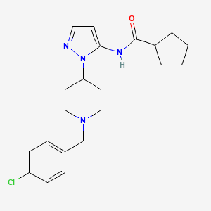 molecular formula C21H27ClN4O B5138161 N-{1-[1-(4-chlorobenzyl)-4-piperidinyl]-1H-pyrazol-5-yl}cyclopentanecarboxamide 