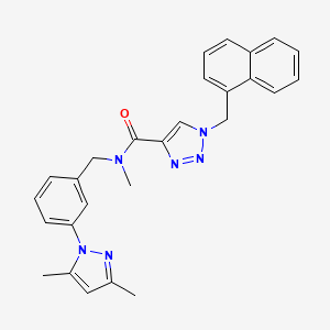 molecular formula C27H26N6O B5138171 N-[3-(3,5-dimethyl-1H-pyrazol-1-yl)benzyl]-N-methyl-1-(1-naphthylmethyl)-1H-1,2,3-triazole-4-carboxamide 