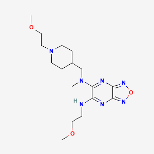 molecular formula C17H29N7O3 B5138206 N'-(2-methoxyethyl)-N-{[1-(2-methoxyethyl)-4-piperidinyl]methyl}-N-methyl[1,2,5]oxadiazolo[3,4-b]pyrazine-5,6-diamine 