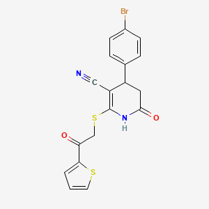 molecular formula C18H13BrN2O2S2 B5138217 4-(4-bromophenyl)-6-oxo-2-{[2-oxo-2-(2-thienyl)ethyl]thio}-1,4,5,6-tetrahydro-3-pyridinecarbonitrile 
